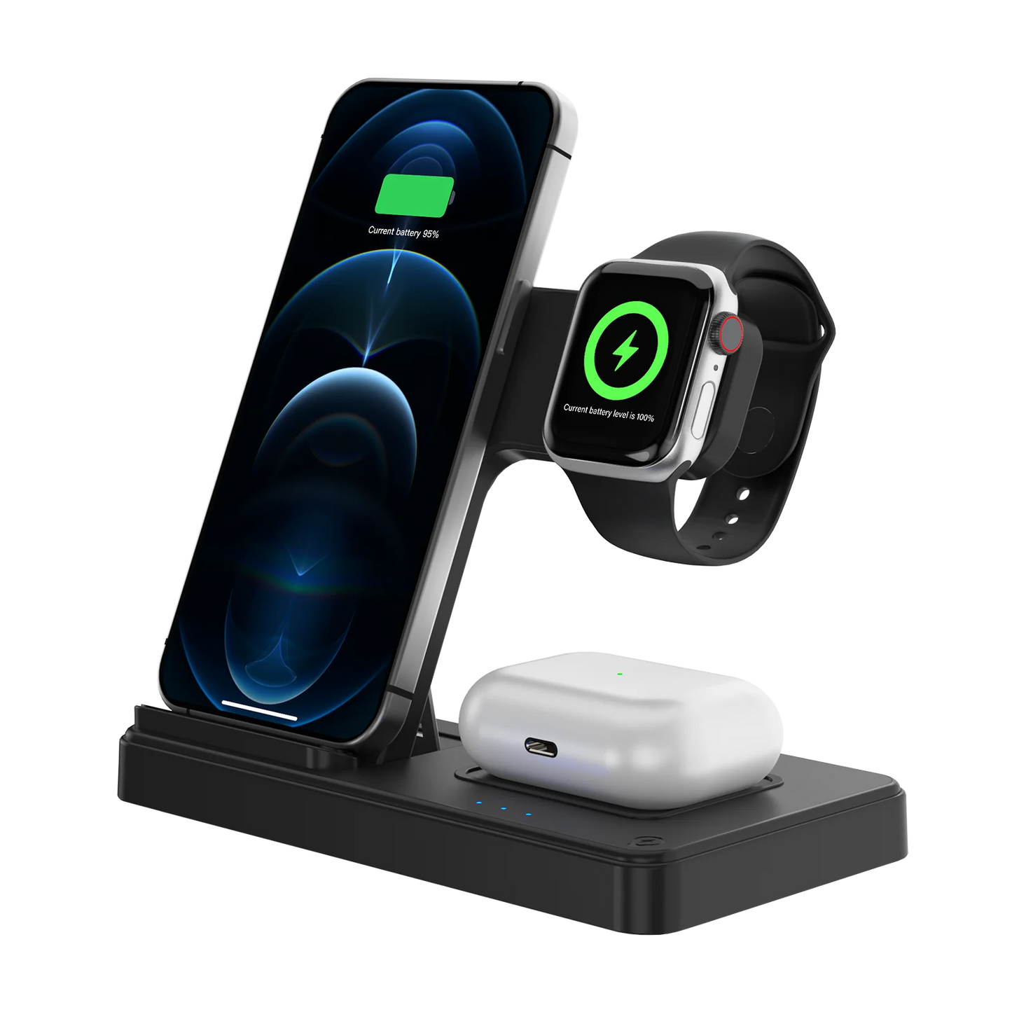 3 In 1 Wireless Charging Station Magnetic Fast Charging 18W Foldable Charging Station