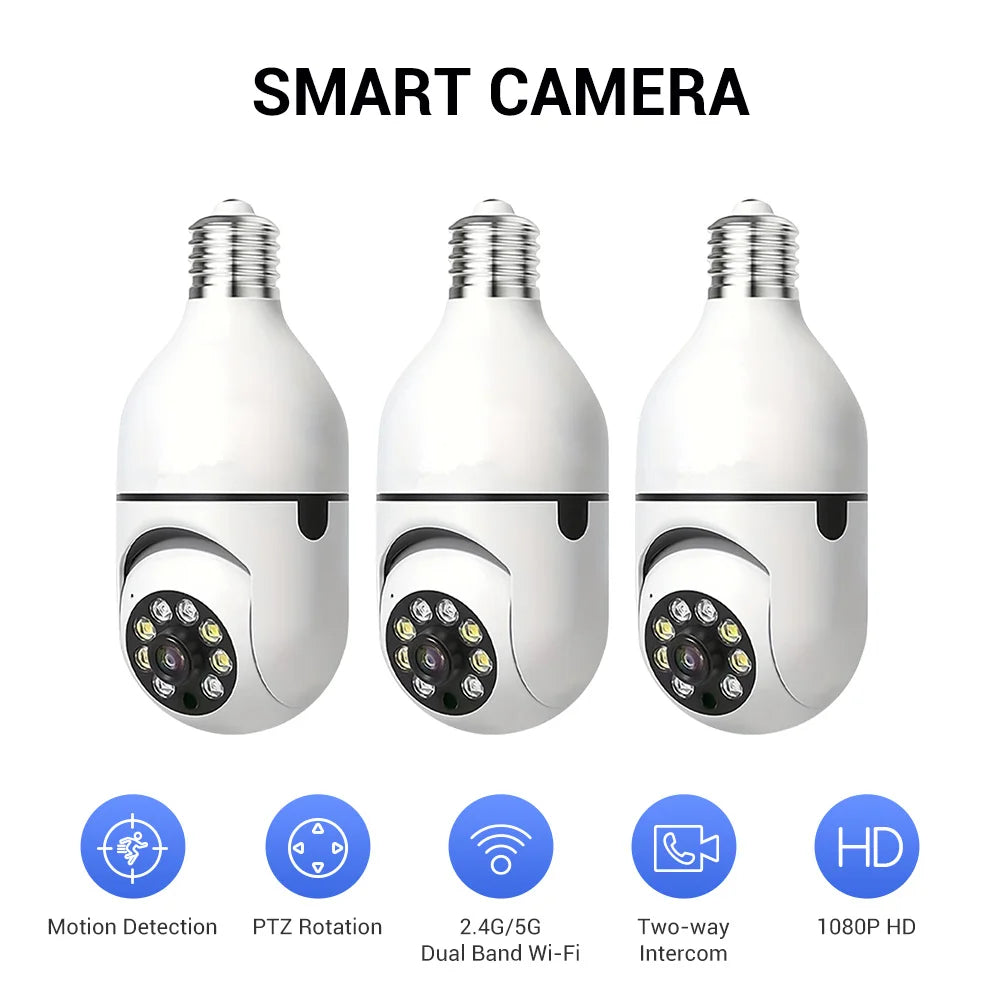 Light Bulb Security Cameras Outdoor Wireless WiFi Camera 5GHz