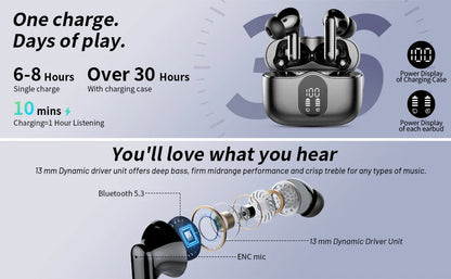 Wireless Earbuds with Bluetooth 5.3, In-Ear Headphones