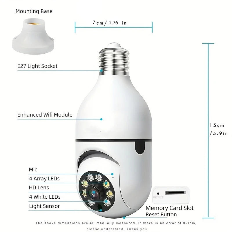 Light Bulb Security Cameras Outdoor Wireless WiFi Camera 5GHz