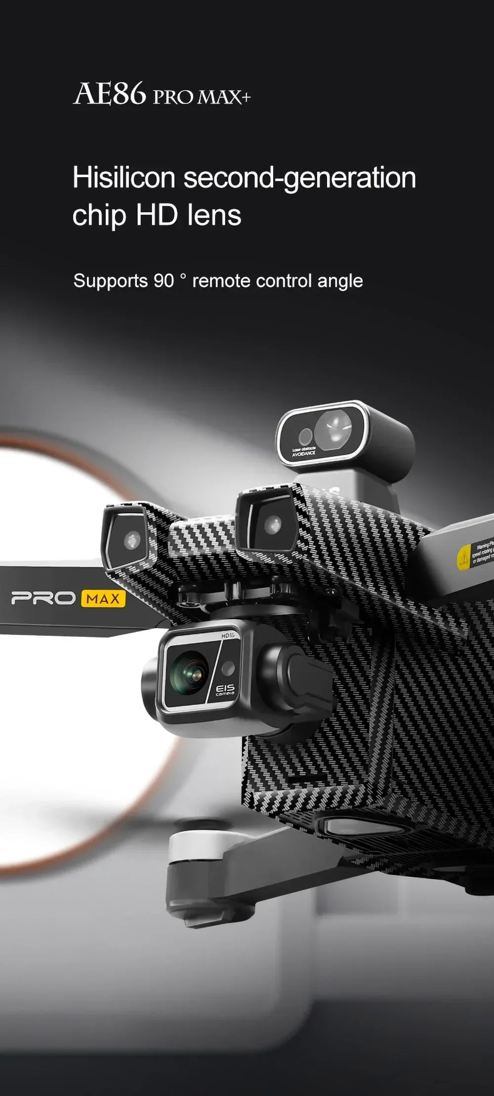 Professional Drone AE86 PRO MAX- Dual Camera GPS Obstacle Avoidance Drone with LED Screen
