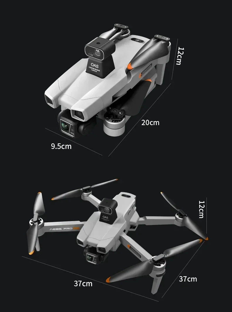 Professional Drone AE86 PRO MAX- Dual Camera GPS Obstacle Avoidance Drone with LED Screen