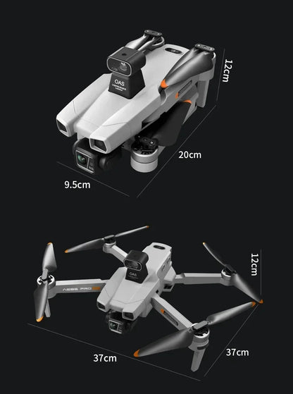 Professional Drone AE86 PRO MAX- Dual Camera GPS Obstacle Avoidance Drone with LED Screen