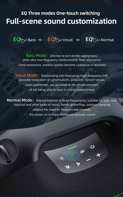 ZEALOT-ZE21 250W Portable Bluetooth Speaker High Volume Waterproof 48000mAh Wireless TWS Subwoofer Suporrt USB/TF/AUX RGB light
