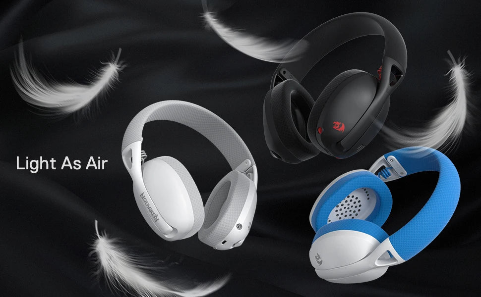 Redragon H848 Headset Bluetooth Wireless Gaming Lightweight 7.1 Surround Sound 40MM Drivers Detachable Microphone Multi Platform