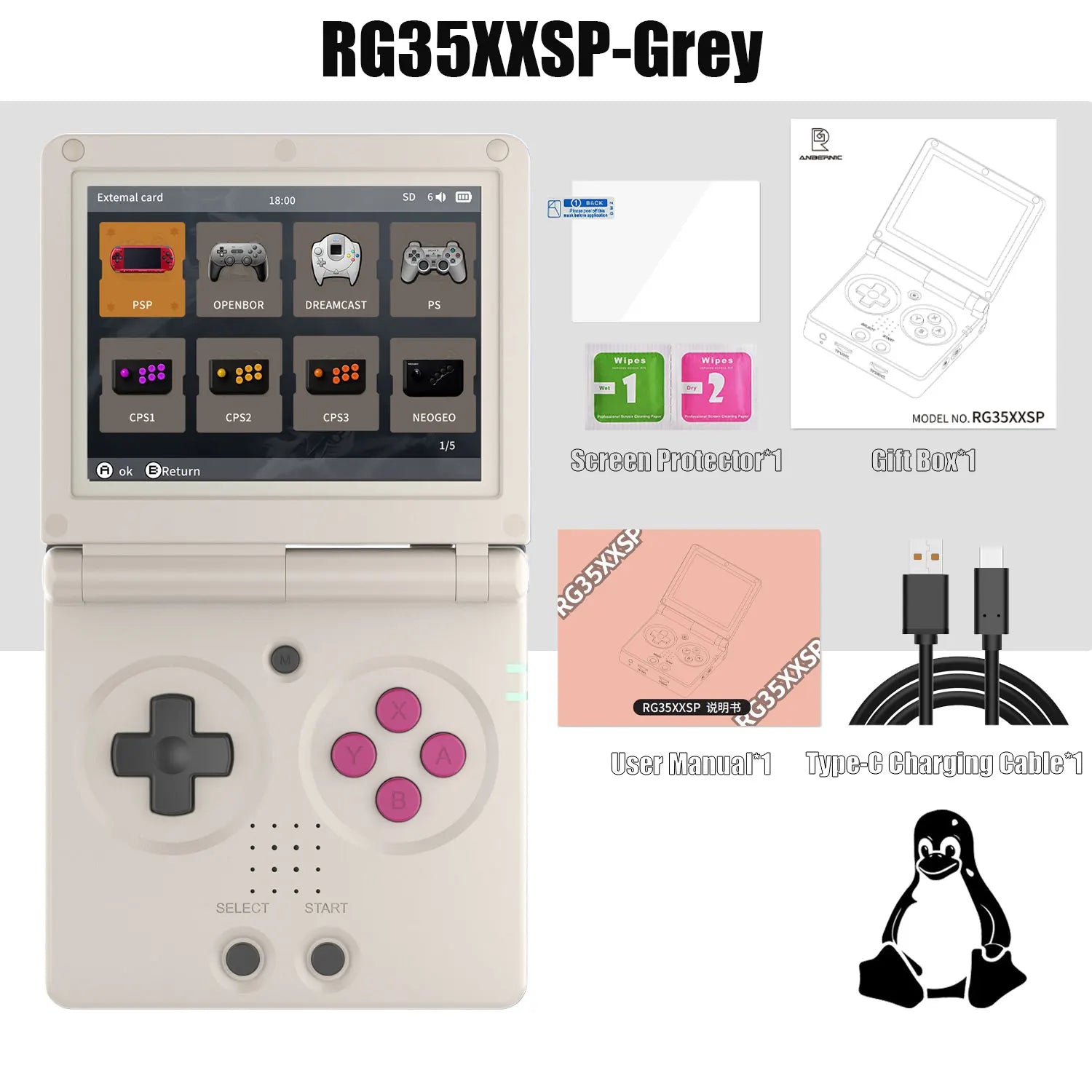 Anbernic RG35XXSP 3.5'' IPS Screen Flip Handheld Console