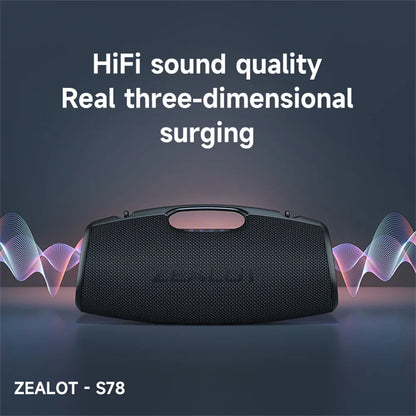 ZEALOT-S78 120W Portable Bluetooth Speaker Outdoor Party Speaker Big Loud Speaker Excellent Bass Performace Hifi speaker
