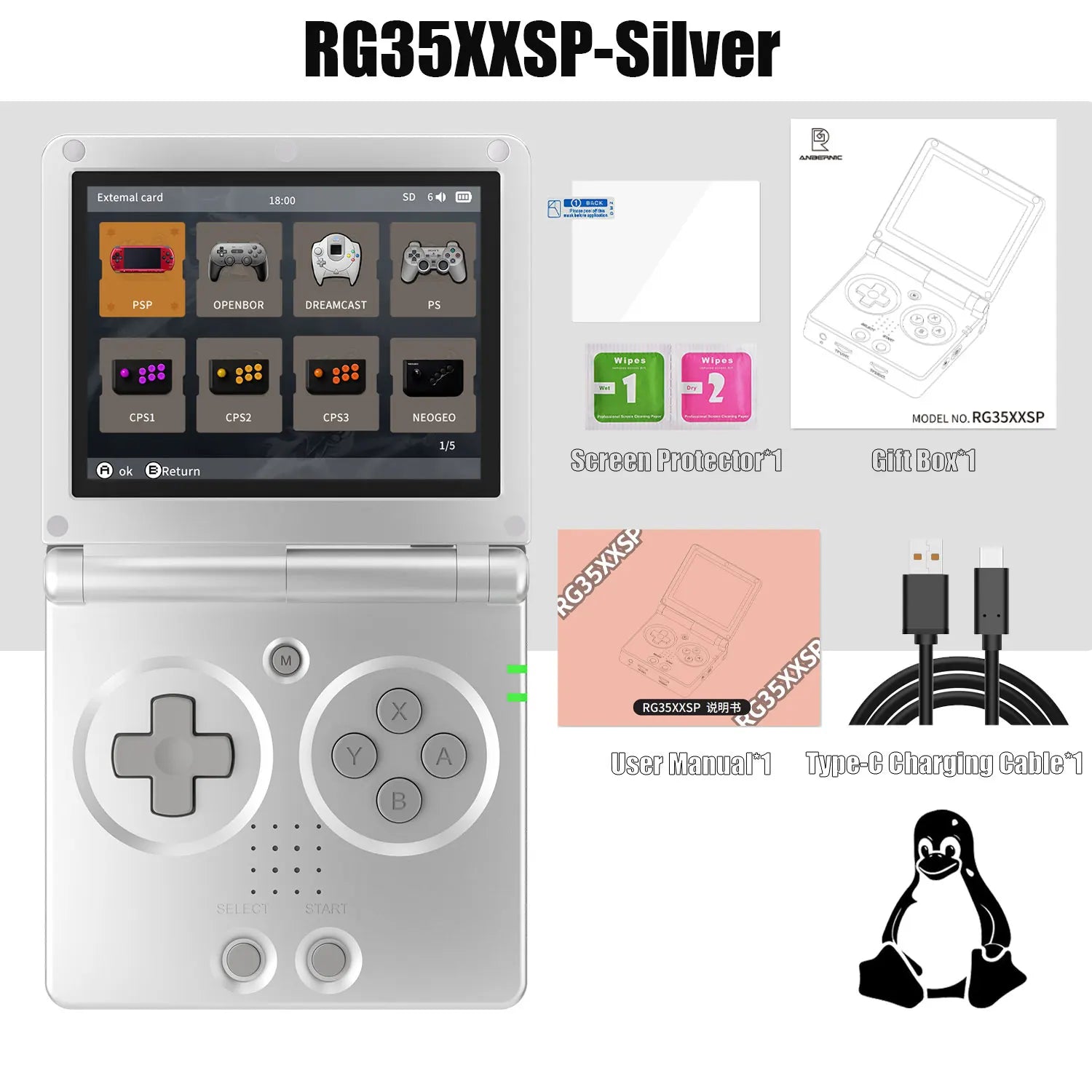 Anbernic RG35XXSP 3.5'' IPS Screen Flip Handheld Console