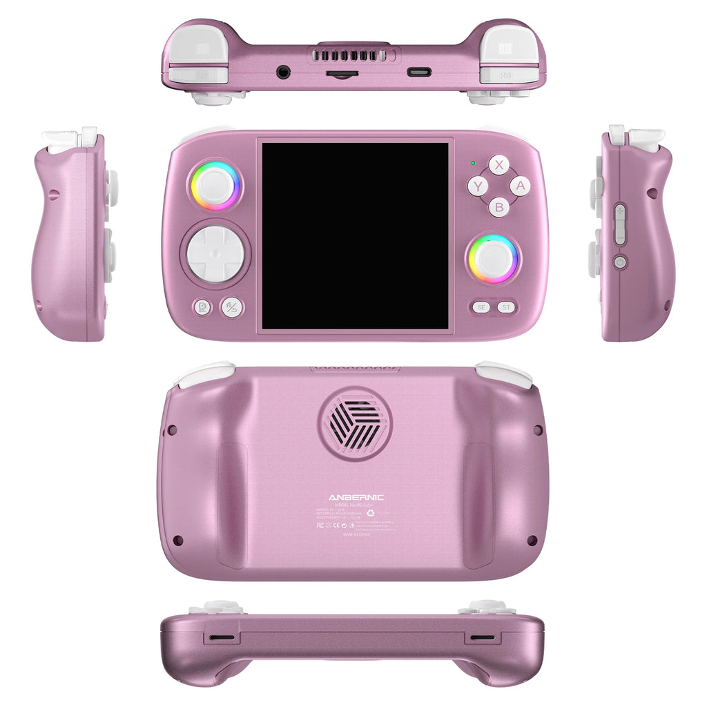 ANBERNIC RG Cube Retro Handheld Game Console 64bit Android 13 T820 3.95 Inch IPS Screen Hall Joystick RGB lighting effect