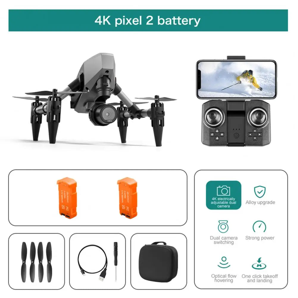 Foldable Remote Control Drone with 4K Dual Cameras