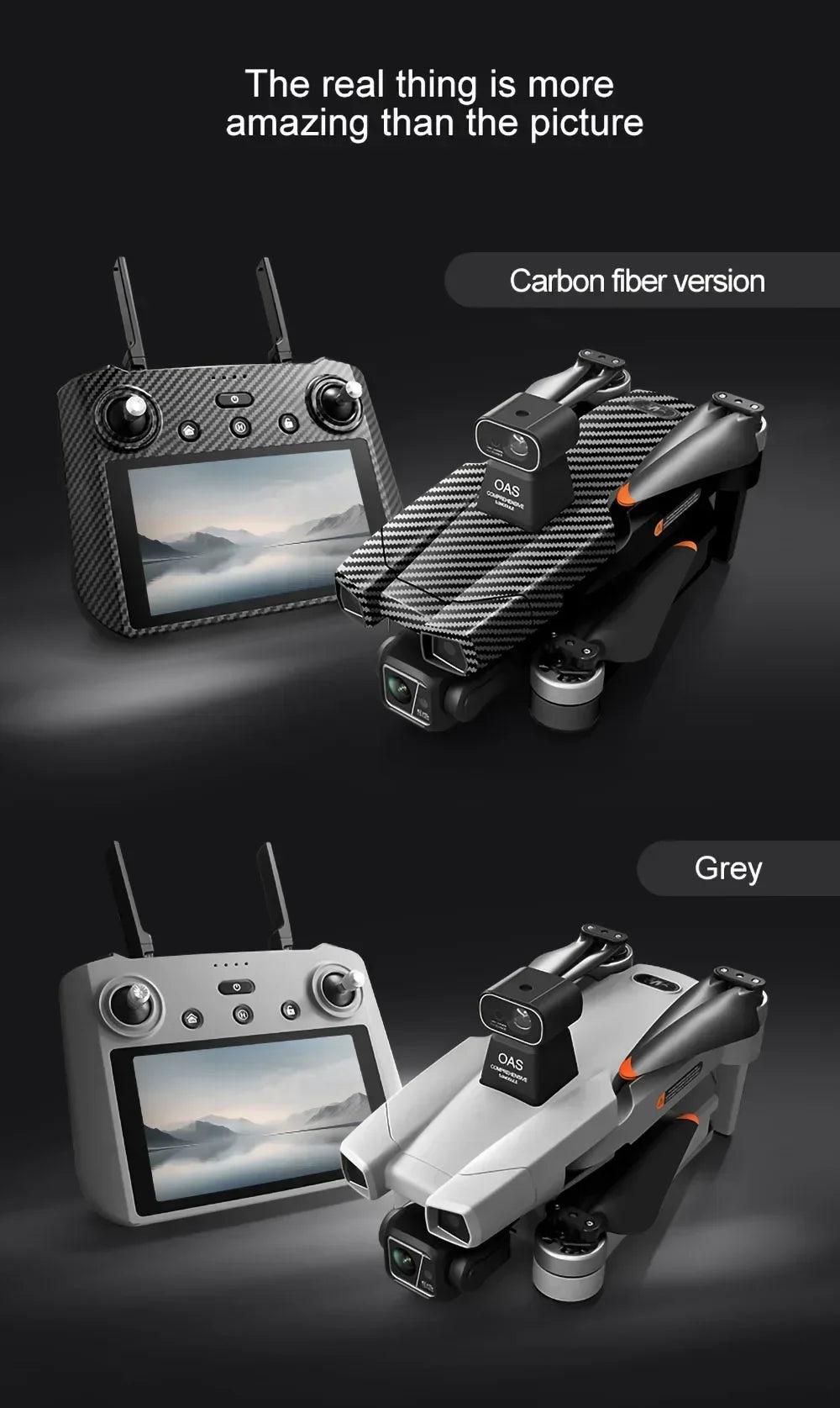 Professional Drone AE86 PRO MAX- Dual Camera GPS Obstacle Avoidance Drone with LED Screen