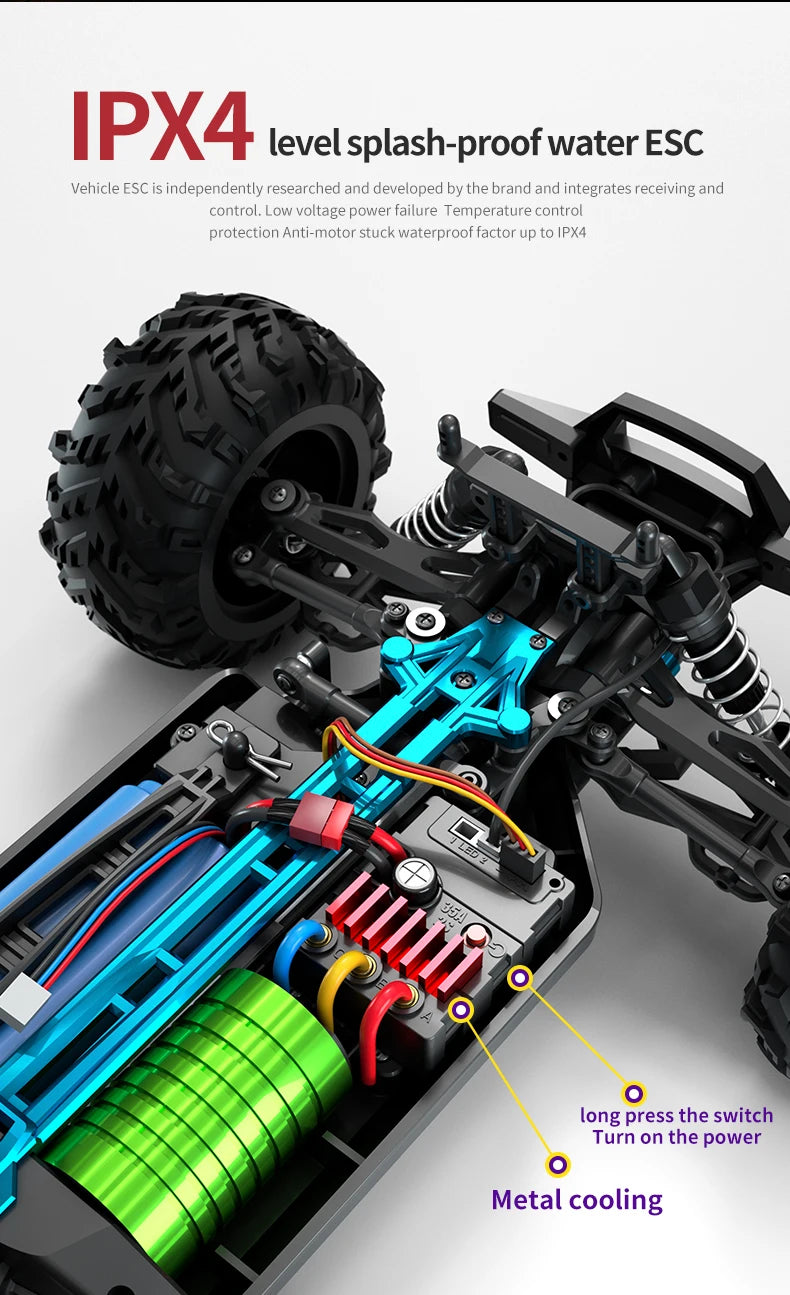 High Speed RC Car 1/16 4x4 Remote Control Brushless Vehicle 2.4G 4WD Electric Off-Road Drift Crawler Toys for Children