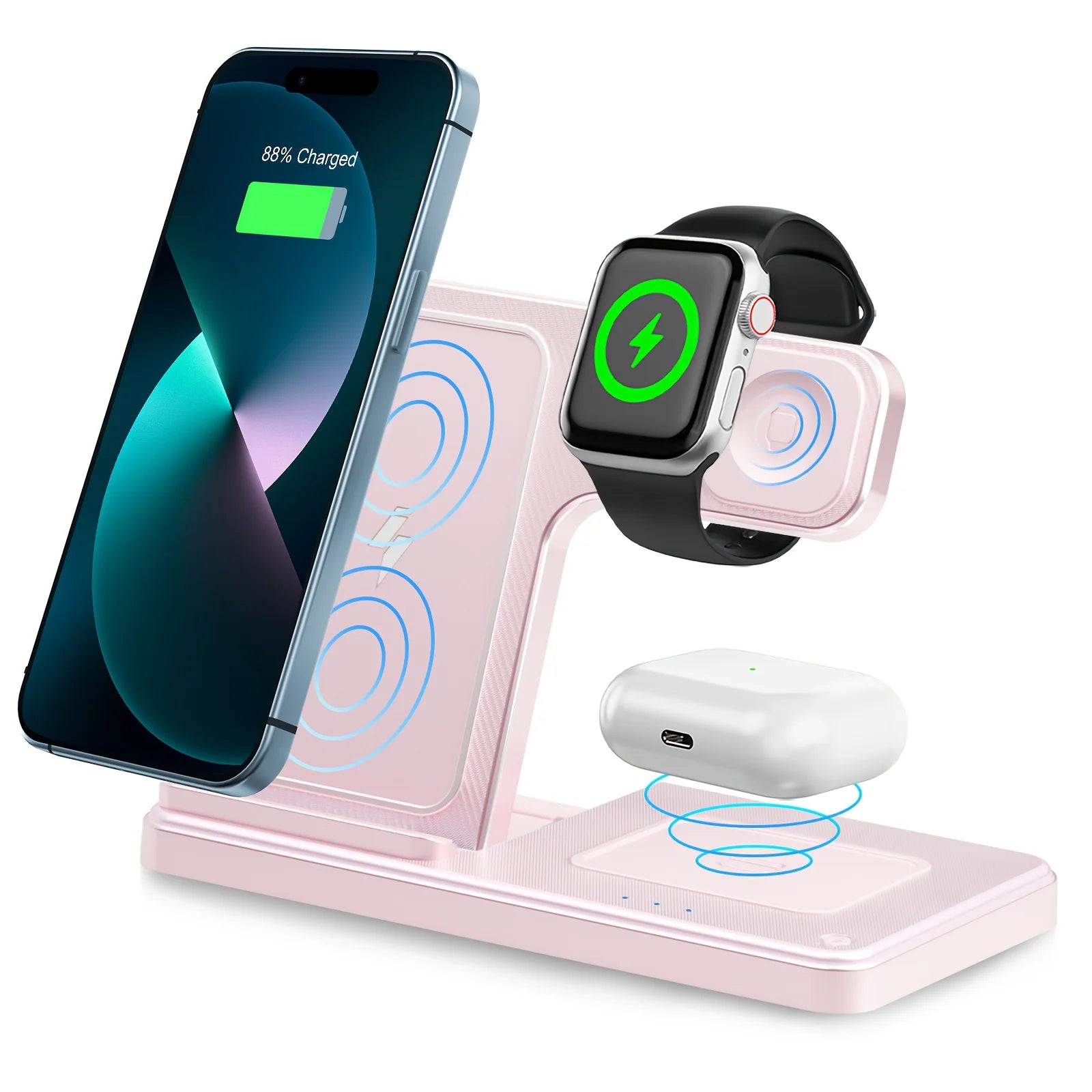 3 In 1 Wireless Charging Station Magnetic Fast Charging 18W Foldable Charging Station