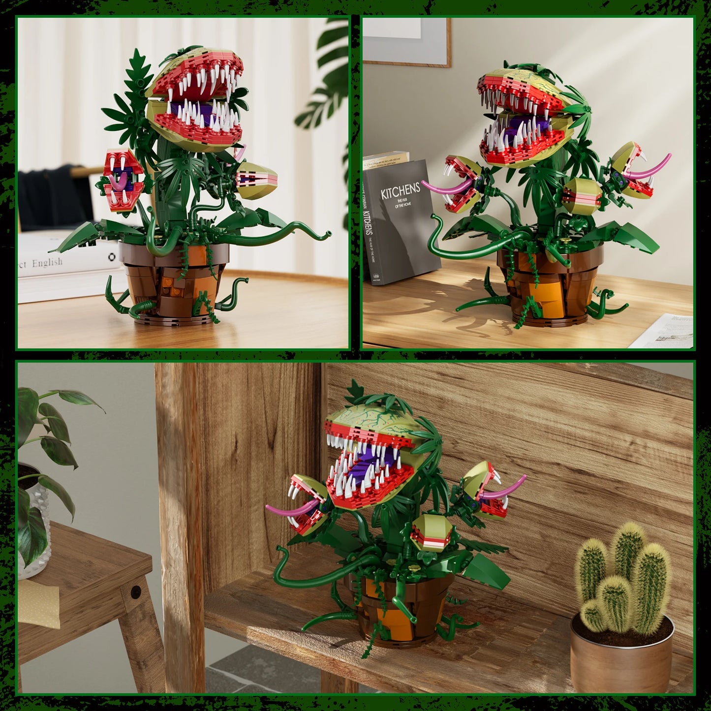 Piranha Plant Audrey II 2 Building Blocks Set Horrors Flower Shop Decoration (629PCS)