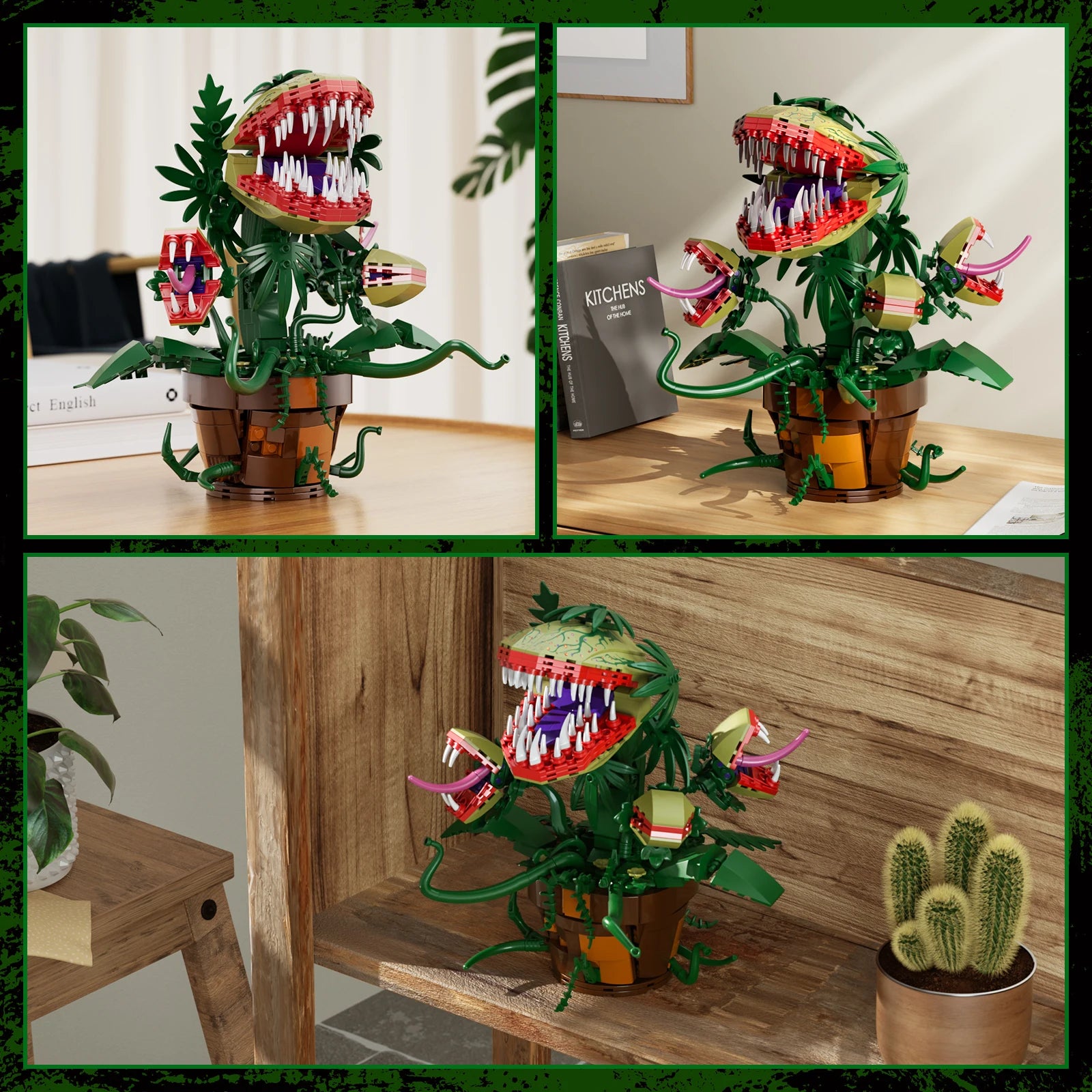 Piranha Plant Audrey II 2 Building Blocks Set Horrors Flower Shop Decoration (629PCS)