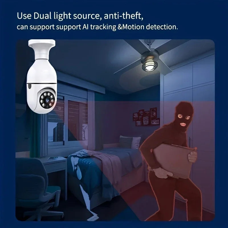 Light Bulb Security Cameras Outdoor Wireless WiFi Camera 5GHz