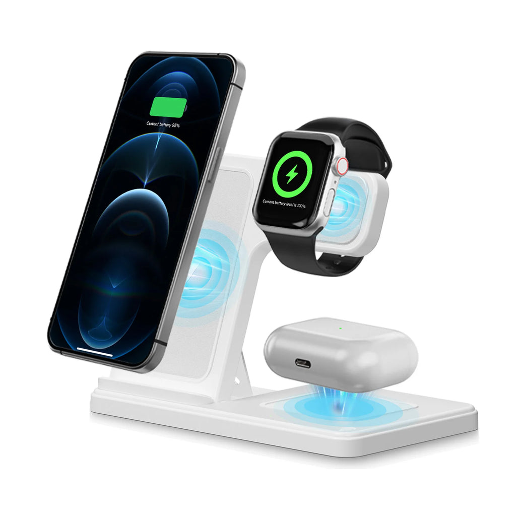 3 In 1 Wireless Charging Station Magnetic Fast Charging 18W Foldable Charging Station