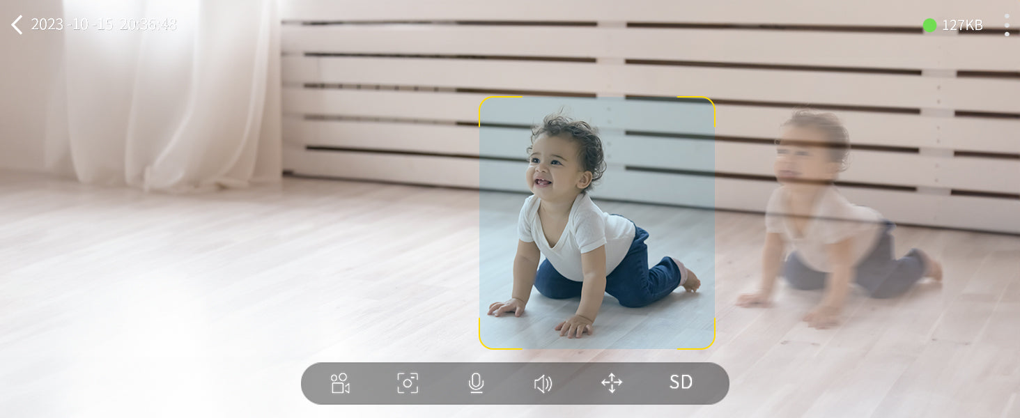 ieGeek 5" 2K/3MP Baby Surveillance Camera, 360° PTZ Baby Monitor with Camera and Dual Screen Preview, Motion Detection